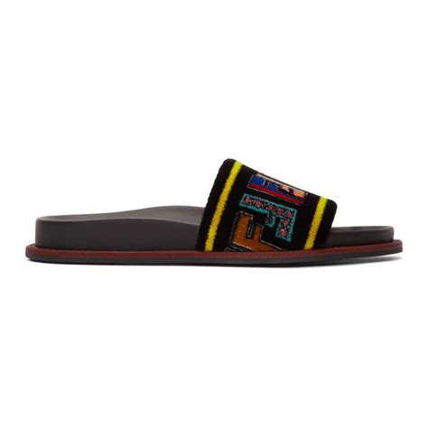 fendi multicolor velvet logo slides|Fendi Feel .